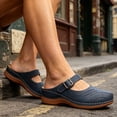 thumbnail image 5 of hoksml Women Round Toe Cutout Mule Clogs, Buckle Ankle Strap Slip On Low Wedge Casual Shoes, 5 of 5