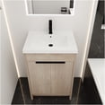 thumbnail image 3 of JERFIT 24 Inch Freestanding Bathroom Vanity with White Resin Sink, Modern Light Oak Finish Single Sink Vanity Cabinet with Soft Close Doors, 3 of 9