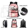thumbnail image 4 of Binienty Panda Mushroom School Backpack for Girls 8-12 Lightweight Girls Bookbag with Lunch Box and Pencil Case 3 In 1 Kids Back to School Gifts, 4 of 7