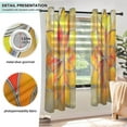 thumbnail image 5 of Sheer Curtains 2 Panels Set Grommet Drapes Window Treatments Light Filtering for Bedroom Living Room W42 x L63 Yellow Red Floral Stained Glass, 5 of 7