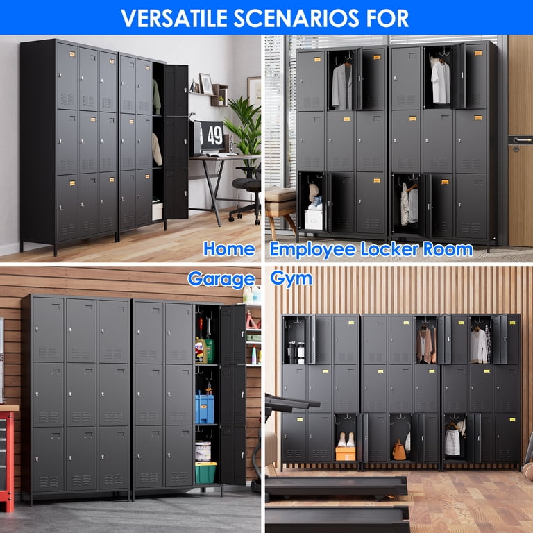 Gaeanet Metal Storage Lockers for Employees, 9 Door Steel Locker