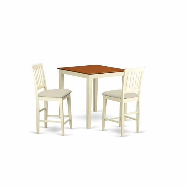 Vern3 Whi C 3 Pc Counter Height Table And Chair Se Walmart Com Walmart Com
