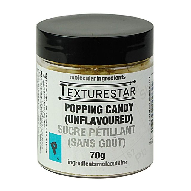 Texturestar Popping Sugar Candy - 70g (2.5oz) | Unflavoured Pop Rocks, Small Crystals, Add A Twist To Cocktails & Desserts