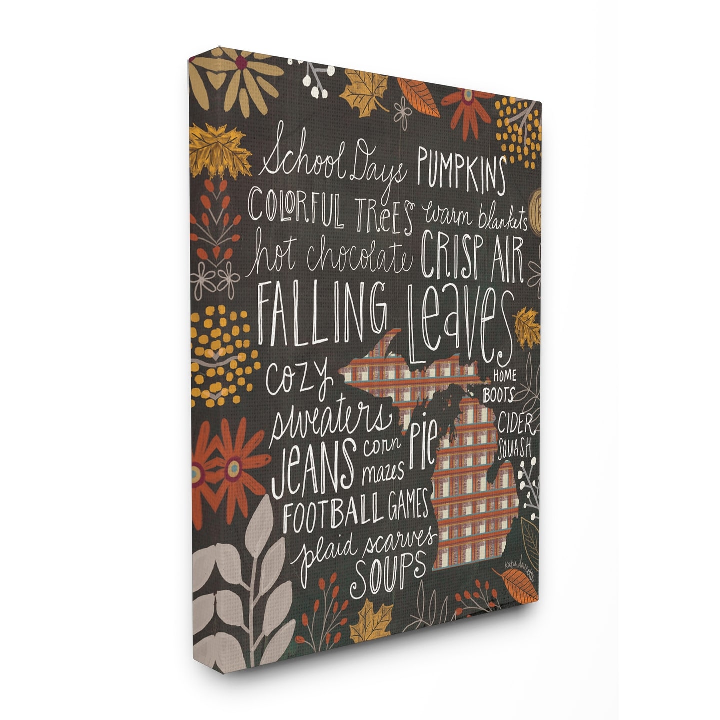 Stupell Michigan Fall Canvas Wall Art 16 x 20