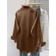 thumbnail image 5 of RKSTN Long Sleeve Shirts for Women Oversized Lapel Button Down Satin Silk Blouses Womens Casual Solid Plus Size Tunrndown Collar Loose Comfy Business Dressy Blouse Top Fall Spring Clothes, 5 of 6