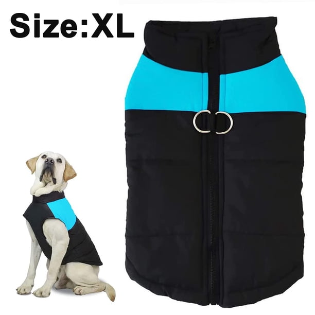 Chaqueta impermeable de invierno para mascotas, chaleco acolchado cálido para mascotas con correa de doble anillo en D para clima frío, ropa deportiva con cremallera para mascotas pequeñas, medianas