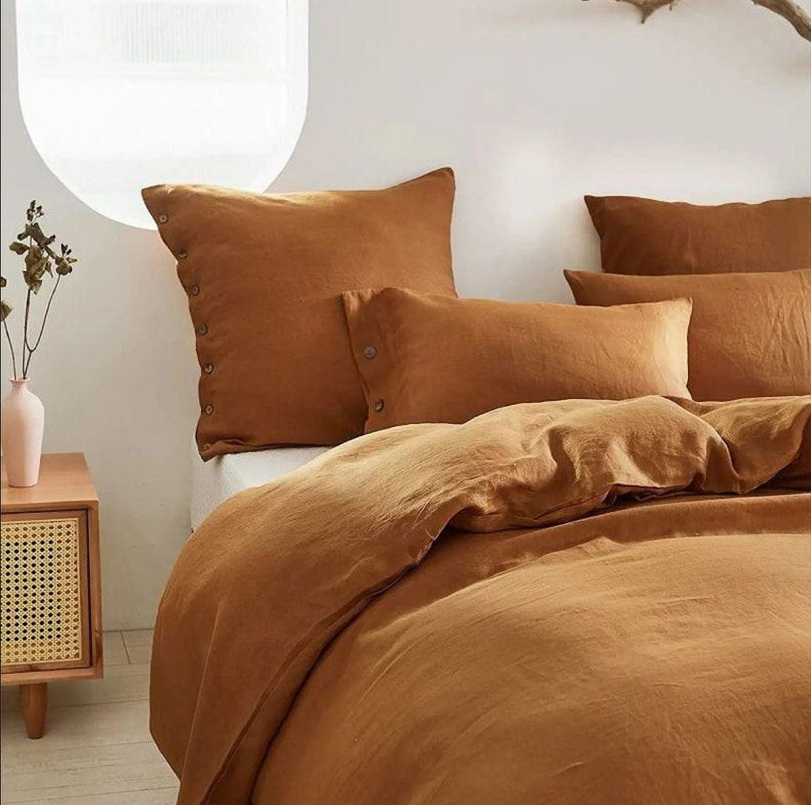 Pavish Export Cotton Duvet Cover In Rust Washed Cotton Bedding Duvet Cover Set With 2 Pillow Case Soft Cotton Wedding Duvet Cover Twin