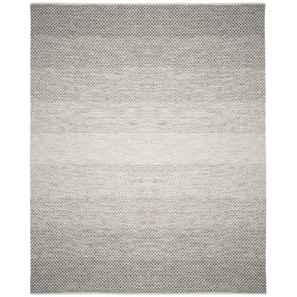SAFAVIEH Montauk Vaughn Geometric Cotton Area Rug, Light Grey/Ivory, 4' x 4' Round