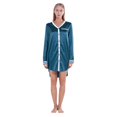 thumbnail image 5 of Silky Satin Nightgowns for Women Long Sleeve Sexy Short Nightshirts Sleepwear Casual Pajama Nightdress with Pocket, Lake Blue S-2XL, 5 of 7
