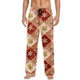 thumbnail image 2 of Fewfanhot Men's Plaid Pajama Pants - Casual Print Loose Fit Elastic Waist Bottoms Lounge Pants with Pockets, 2 of 9