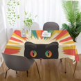 thumbnail image 5 of Yayeee Tablecloths for Rectangular Tables 60 x 60 inch Party Table Cover, Colorful Black Cat, 5 of 6
