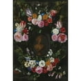 thumbnail image 2 of Jan Philips van Thielen 11x14 Black Ornate Wood Framed Double Matted Museum Art Print Titled: Cartouche Decorated with Swags and Sprays of Flowers (1665), 2 of 5