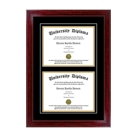 Double Diploma Frame with Double Matting for 8.5