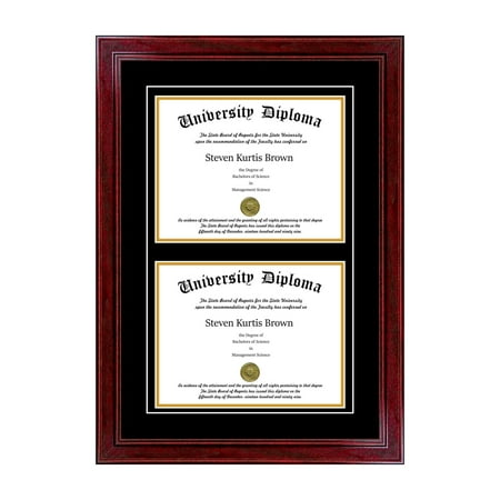 Double Diploma Frame with Double Matting for 8.5