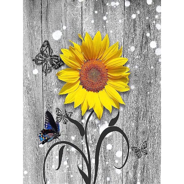 30 X 40 Cm, Papillon Tournesol Pintura De Diamante Broderie Diamant Peinture Canevas 5d Tableau Enfant Adulte Strass Lot Puzzle Dessin Decoración Mu