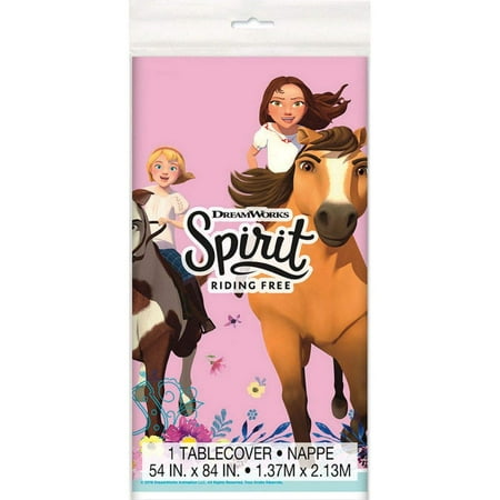 Unique Spirit Riding PresNok Free Rectangular Plastic Table Cover | 54" x 84" | 1 Pc