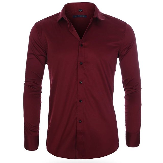 Camisa de hombre de manga larga muy elástica que no necesita planchado. Ropa de hombre de moda.