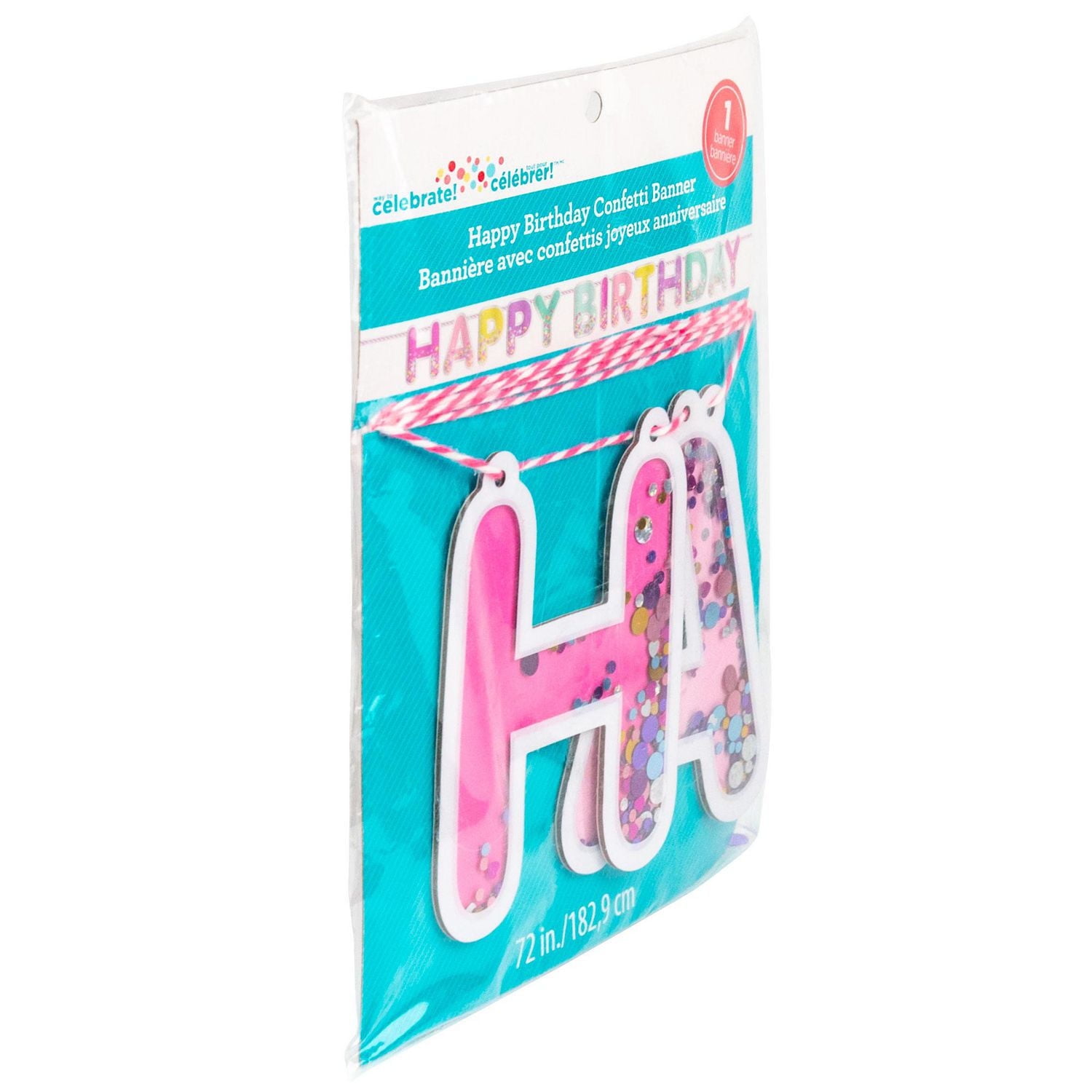 Bannière Joyeux anniversaire ornée de confettis, Way to Celebrate