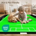 thumbnail image 4 of ODIKA 4'x6' Washable Area Rug Soccer Field Mosaic Grid Bold Stadium Frame Aglity Theme Decorations for Dorm Room, Small Living Stain Resistant Low Profile, Easy Care, 4 of 7