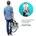thumbnail image 4 of FORMRS Insulated Cooler Bag 24 Cans Capacity Soft Leakproof Lunch Box with Side Pockets, Blue Trains Pattern, 4 of 7