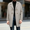 thumbnail image 7 of Fnooota Mens Mid-length Peacoats, Casual Winter Double Breasted Lapel Collar Wool Blend Coats for Men Beige Size S-2XL, 7 of 7
