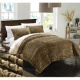 thumbnail image 1 of Chic Home CS5100-BIB-US 7 Piece Cayman New Faux Fur Collection with Mink Like Backing In Alligator Animal Skin Design Queen Comforter Set, Gold with White Sheets, 1 of 1