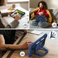 thumbnail image 4 of SaniMore Case for iPad 10th Generation 10.9" 2022, Shockproof Bumper Shoulder Strap 360° Rotating Handle Bracket + Pencil Holder Tri-layer Hybird Anti-drop Kids Shell, Black+Navy, 4 of 8