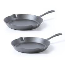 HAWOK Cast Iron Skillet Round Fry Pan,10 inch Black,set of 2