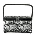 thumbnail image 2 of SINGER Sewing Basket with Notions Storage, Black and White Floral Print, 2 of 8