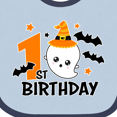 thumbnail image 4 of Inktastic 1st Birthday with Ghost and Bats Halloween Boys or Girls Baby Bib, 4 of 4