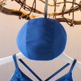thumbnail image 3 of Kids Girls Bikini Set  Solid/Strawberry Print Swimsuit + Swimming Cap, 3 of 7