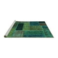 thumbnail image 2 of Ahgly Company Machine Washable Indoor Rectangle Patchwork Turquoise Blue Transitional Area Rugs, 7' x 10', 2 of 4