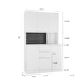 thumbnail image 4 of 74" Kitchen Pantry Cabinet with Charging Station, Modern Freestanding Buffet Cabinet with Doors and Drawers, Tall Kitchen Hutch Cabinet for Bedroom, White, 4 of 9