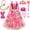 Red-110, variant on Princess Dress up Fancy Halloween Costume Birthday Party Cosplay Gown Evening Casual Outfits Dresses with Accessories