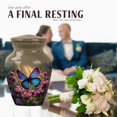 thumbnail image 4 of JAGASY Butterfly Cremation Urns for Ashes for Women Remains - Tiny Brown Urns for Male & Female - Human Funeral Purple Flower Urn - Keepsake Blue Butterfly Urn for Mother and Father - 3 Inch, 4 of 7
