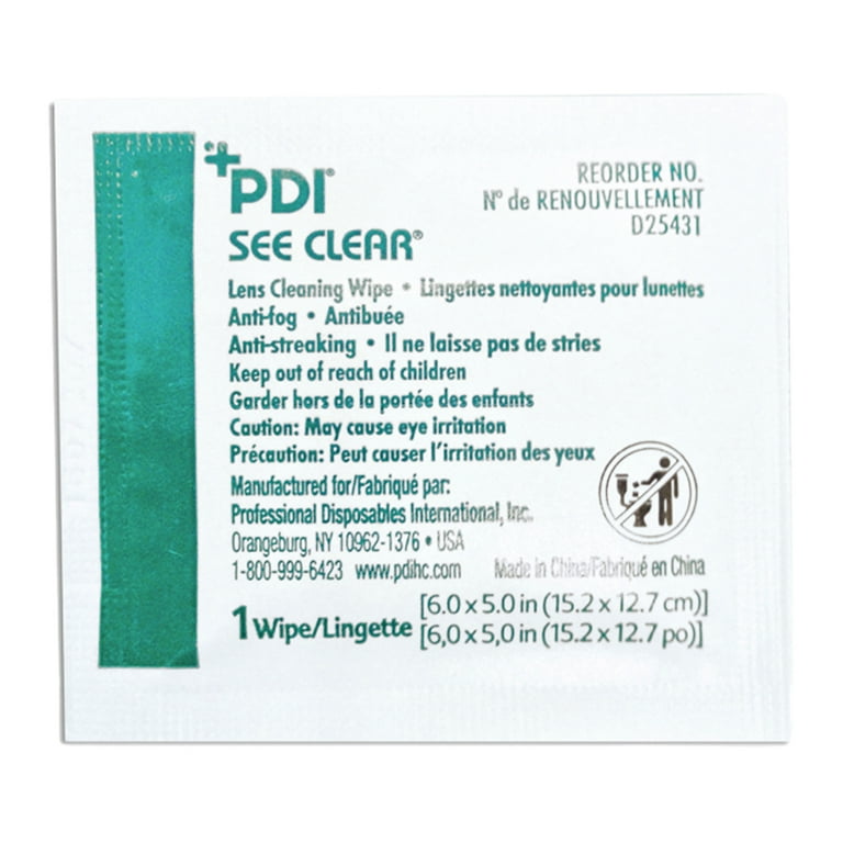 See Clear Lens Cleaning Wipes for Eye Glasses, 5 in x 6 in, 120