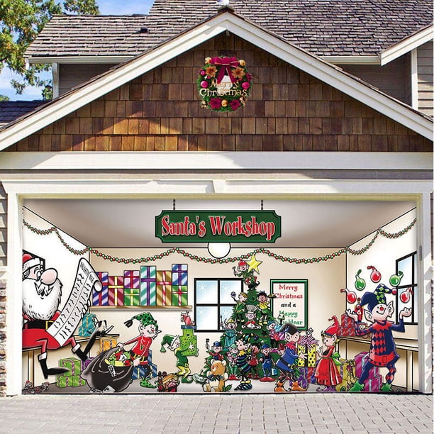Fondo navideño, tela para pared de garaje, tela para decoración de fiestas navideñas, tela para colgar, pancarta, tapiz