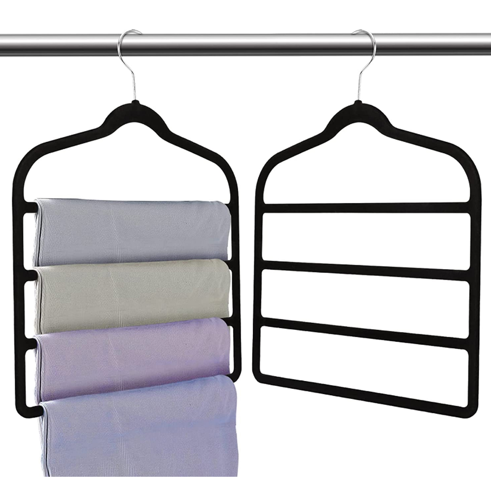 Pants Hangers Space Saving Velvet Pants Hangers Non Slip Jeans Hangers