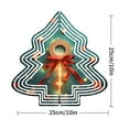 thumbnail image 3 of Teal Metal Hanging Christmas Tree Wind Spinner - Glittery Wreath Red Bow Festive Accents for Garden & Yard Decor, 3 of 7