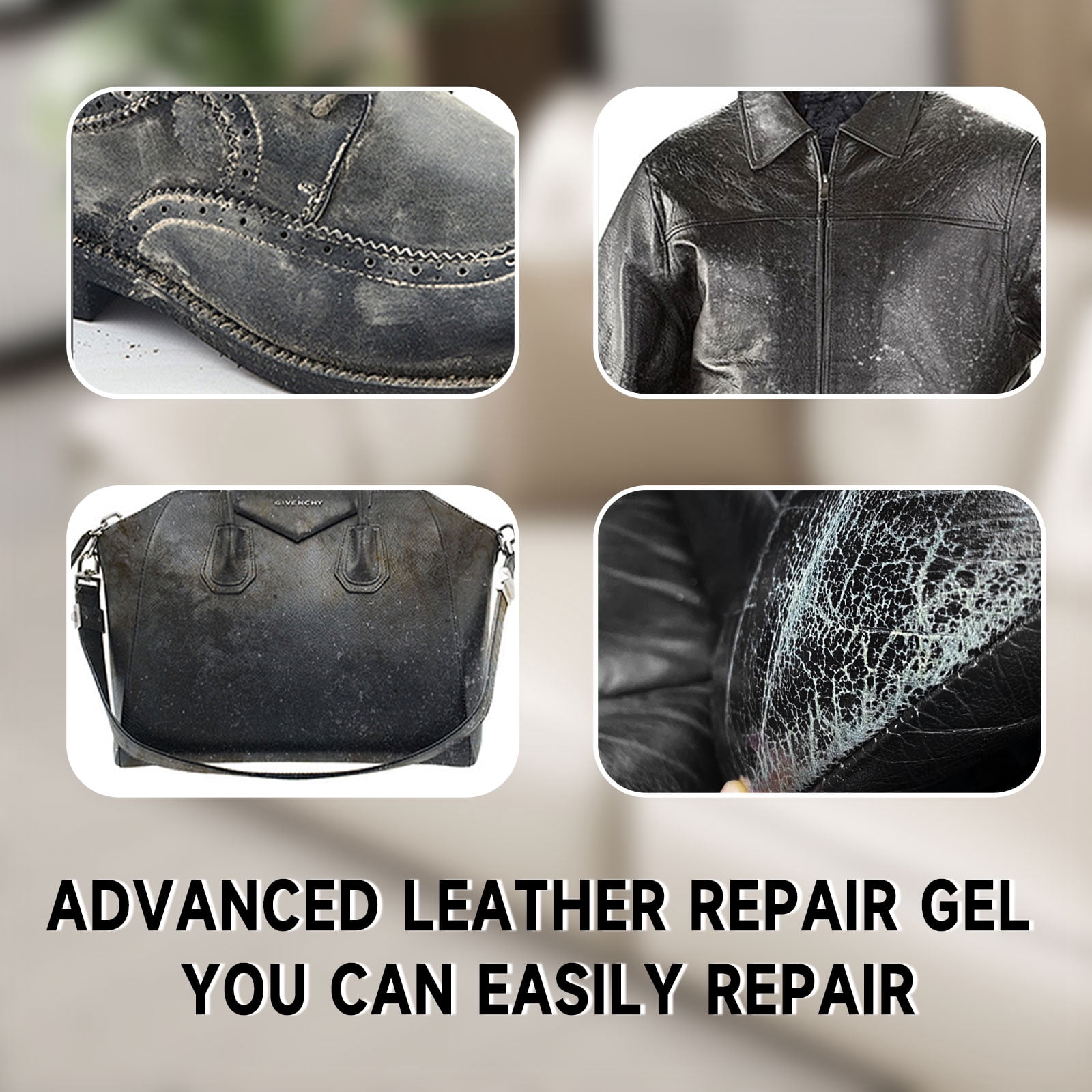 Advanced Leather Repair Gel, 2026 Upgraded Multifunctional Leather Repair Kit for Car Seat Vinyl Repair Kit, Professional Leather Repair Coloured Cream Gel, Couch and Jacket Repair Kit (*Black)