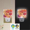thumbnail image 2 of Yayeee LED Plug in Night Light for The Home with Auto Dusk to Dawn Light Sensors, 2 Pack, Orange Hand Drawn Floral, 2 of 6