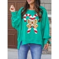 thumbnail image 2 of FEORJGP Women Christmas Cute Sweatshirts Long Sleeve Pullovers Sequin Candy Cane Print Jumpers Crew Neck Hoodies Loose Casual Spring Fall Tops Streetwear, 2 of 4