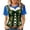 Blue, variant on Women's T-Shirt Oktoberfest Green Daisy Corset Graphic Crew Neck Short Sleeve Tee Bohemian Party Top