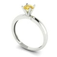 thumbnail image 2 of 0.5 ctw Solitaire Anniversary Ring for Women | Round Cut Natural Citrine | Hyperallergenic Solid 18K White Gold, 2 of 5