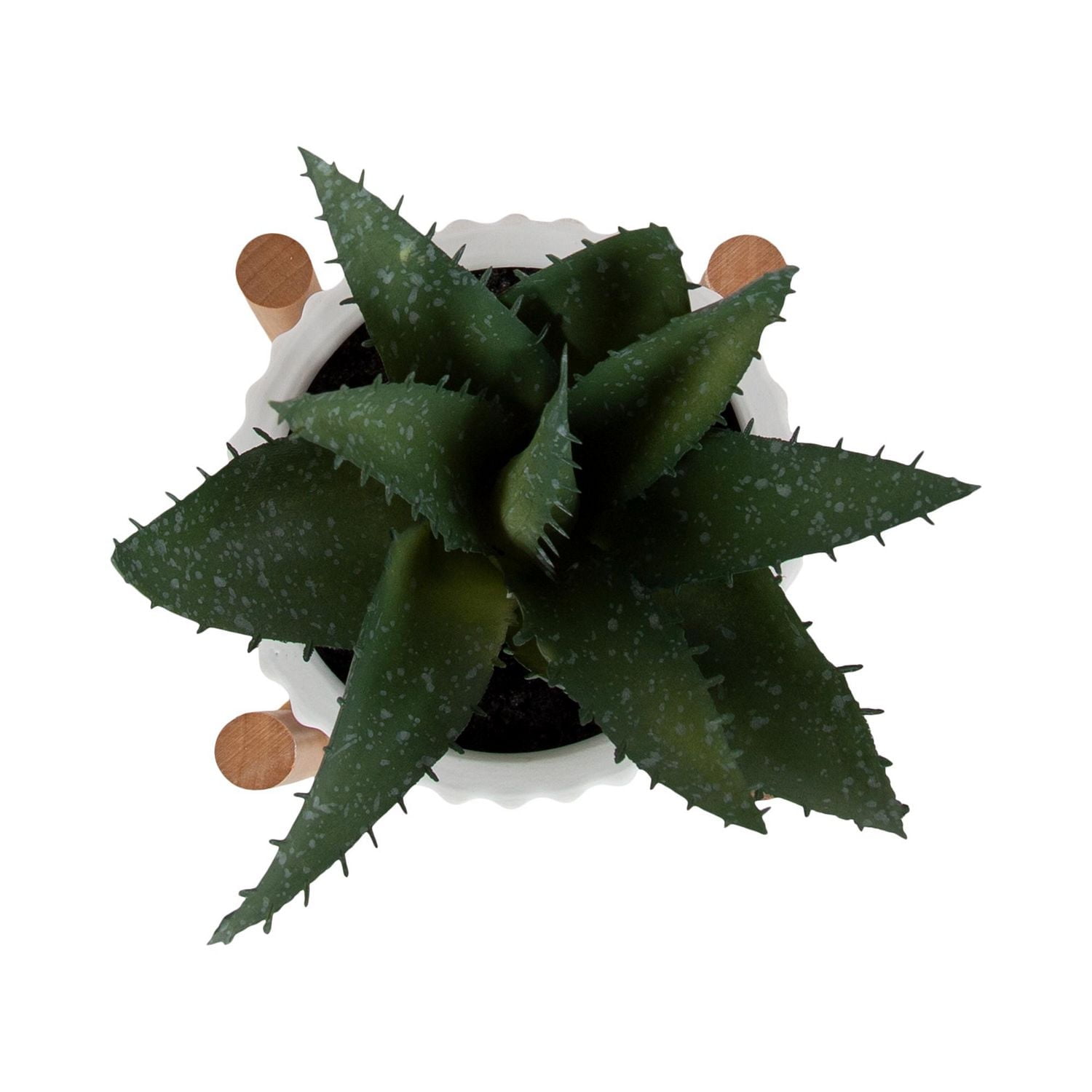 hometrends Parmalee Agave Ribbed White Pot, 9”H x 5.25” W x 5.25” D