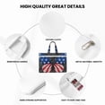 thumbnail image 5 of Salouo Butterfly With USA Flag for Canvas Tote File Bag, Tote Bag With Zipper Business Briefcase Document Bag with Handle A4 File Organizer Laptop Bag for Travel & Work, 5 of 8