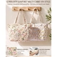 thumbnail image 5 of Corduroy Tote Bag for Women, Large Work Laptop Tote Purse with 11 Pockets, Top-Zip Ladies Bag, Casual Shoulder Handbag for Office School Travel Gym College, Checked Brown White, 5 of 6