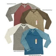 Eddie Bauer Men's Crew Neck Jersey Style Long Sleeve Raglan Shirt (Heather Demitasse/Demitasse, XL)