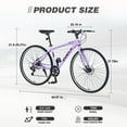 thumbnail image 5 of Baprem 700C Hybrid Bikes for Adults, 7 Speed Disc Brake Road Bike Comfort Commuter City Bicycles for Men Women, Purple, 5 of 6