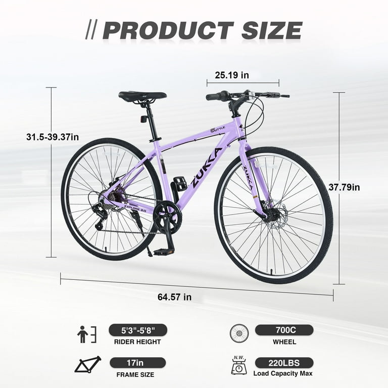 700C Road Bike, Shimano 7 Speed Hybrid Bike with Aluminum Alloy